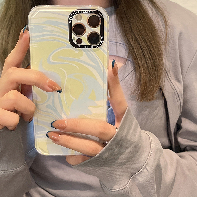 Matcha Green Phone Case Side Silicone Women'S All-Inclusive Anti-Drop Cover